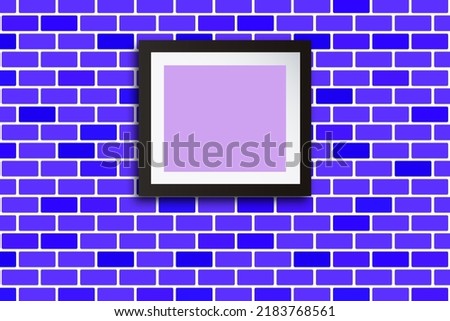 Photo frame on brick background, Wall Frame Background