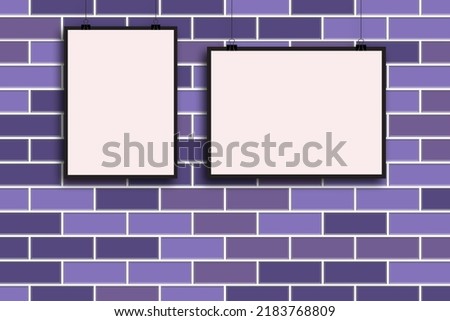Photo frame on brick background, Wall Frame Picture