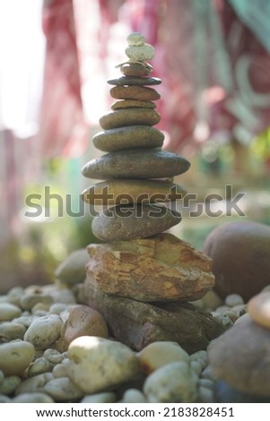 zen stones on nature background in Thailand,