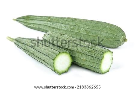 fresh loofah isolated on the white background.