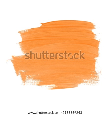 Orange brush stroke watercolor paint background. Perfect design for logo, headline and sale banner. Art graphic element.