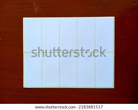 white label paper or sticker on brown table