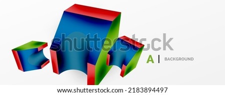 Abstract background - 3d abstract shape. Wallpaper for concept of AI technology, blockchain, communication, 5G, science, business