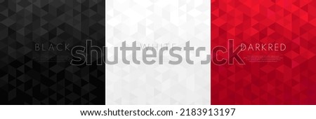 Set of abstract geometric hexagon pattern black, white gray and dark red background with copy space. Creative trendy color templates. Simple flat banner design. Vector illustration EPS10 Royalty-Free Stock Photo #2183913197