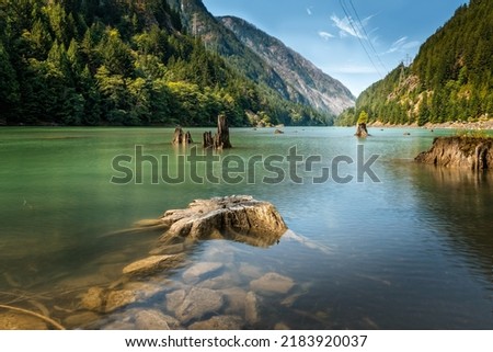 The Diablo Lake in the North Cascades National Park, Washington Royalty-Free Stock Photo #2183920037