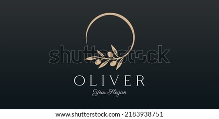 Twig Olive Oil logo template icon design Royalty-Free Stock Photo #2183938751