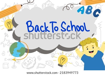 Back To School hand-drawn simple Background Pattern kids. For leaflets, brochures, invitations, posters, or banners.