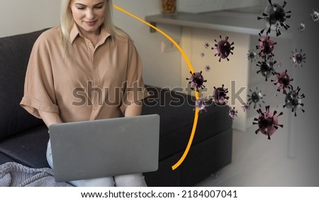 woman is protected from the virus by a dome