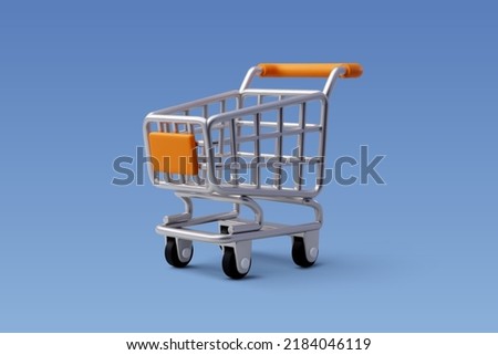 3d Vector Shopping Trolley, Shopping Online Concept. Eps 10 Vector. Royalty-Free Stock Photo #2184046119