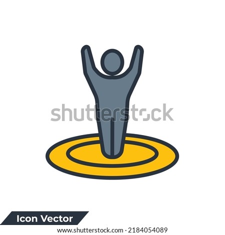 you are here icon logo vector illustration. Destination symbol template for graphic and web design collection