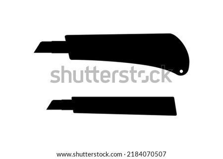 Cutter silhouette black color editable. Cutter concept vector.Stationary instrument item.