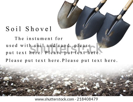 Powerpoint background soil shovel and soil; suitable with presentation or brochure to promote your goods.