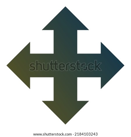 Cross Arrow Icon Gradient Vector