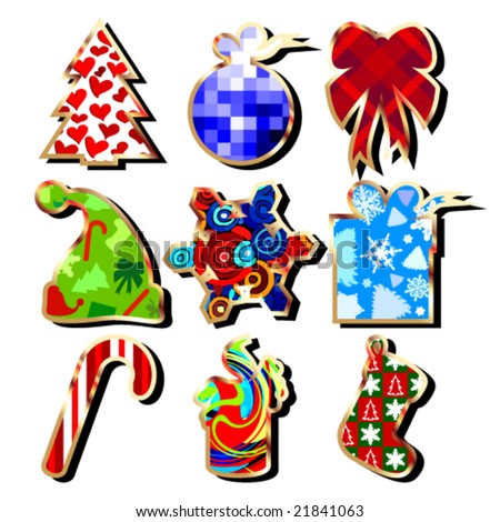 Vector set of Christmas icons