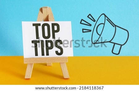 Top tips are shown using a text