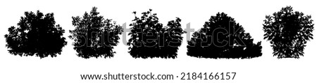 Bush, set of silhouettes. Vector illustration Royalty-Free Stock Photo #2184166157