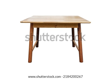 Wooden table isolated on white background, work with clipping path. Royalty-Free Stock Photo #2184200267