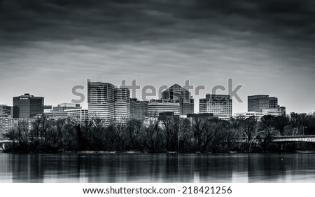 The Rosslyn Skyline, seen across the Potomac River from Washington, DC.