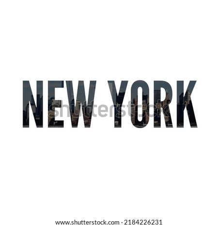 New York city USA name skyline typography logo