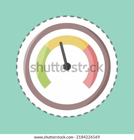 Sticker line cut Speedometer. suitable for education symbol. simple design editable. design template vector. simple illustration