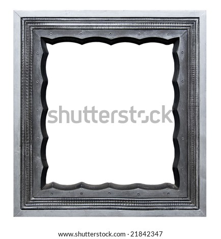 An old wooden frame isolated on white