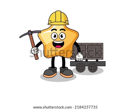 Mascot Illustration of star miner , character design