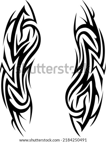 Vector tribal tattoo. Silhouette illustration. Isolated abstract element.