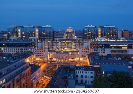 The Brussels-based European Parliament photographed at night
 Royalty-Free Stock Photo #2184269687