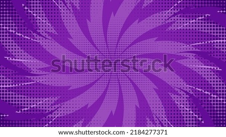 Purple book background vintage pop art superhero background for comics, comic background with dot pattern halftone abstract vector Royalty-Free Stock Photo #2184277371