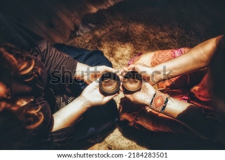 Cacao ceremony, heart opening medicine. Ceremony space Royalty-Free Stock Photo #2184283501
