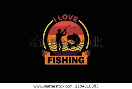 Trendy fishing retro vintage t shirt design vector.