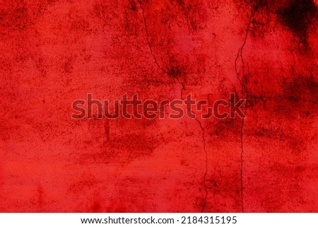 Abstract cracked red wall for background. Spooky and also Creepy wall texture Background. Horror concept