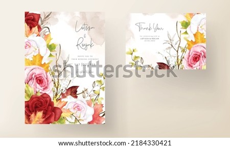 beautiful watercolor floral wreath invitation card set