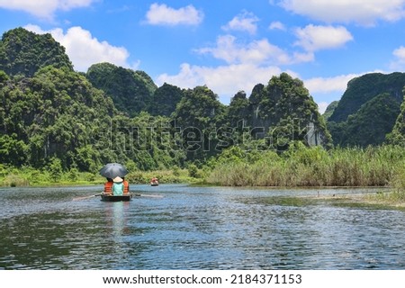 The beautiful scenery of Halong Bok, Ninh Binh, Vietnam