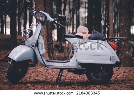 an art of the beauty of an old vespa painted in a photo