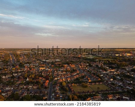 Gorgeous aerial high angle view of Central Luton Town of England