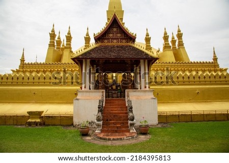 Temples in Laos are revered by Buddhism and are beautiful.