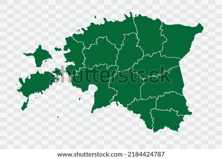 Estonia Map green Color on White Background quality files Png