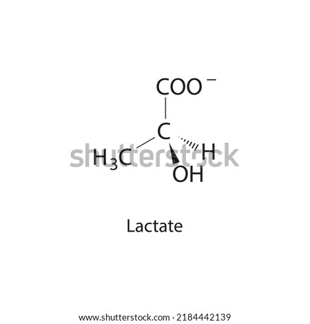 Lactate chemical structure on white background. Royalty-Free Stock Photo #2184442139