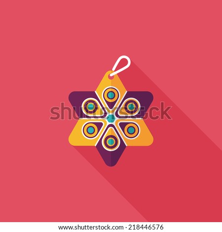 Christmas decorations flat icon with long shadow eps10