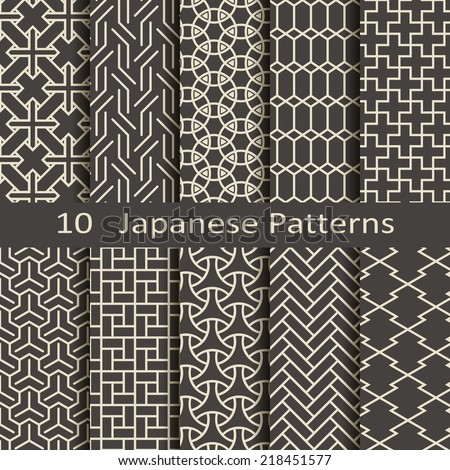 set of ten Japanese patterns