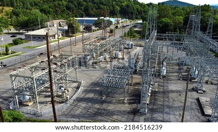 Electrical substation near Cumberland, Maryland Royalty-Free Stock Photo #2184516239
