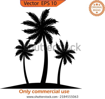 Palm tree clip art. Vector of the palm tree. Summer content. Transparent background. High resolution. 