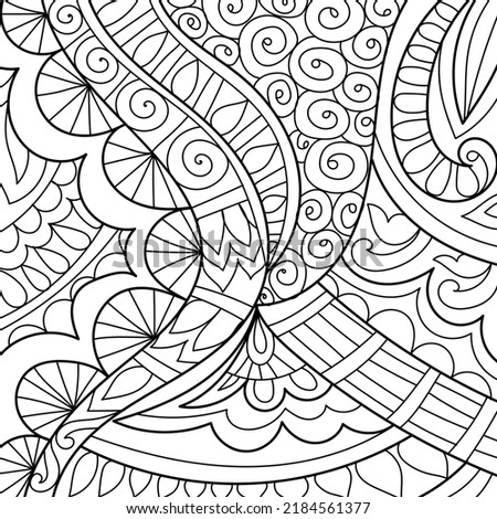 Decorative henna design coloring book page illustration for adults art drawing relaxing 
