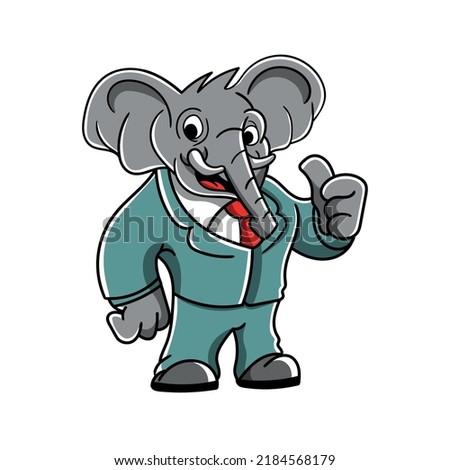 Cartoon elephant in a business suit. vector illustration