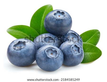 Blueberry clipping path. Organic fresh Blueberry isolated on white. Full depth of field Royalty-Free Stock Photo #2184585249