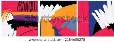 Creative texture with abstract brush strokes, freehand colors geometric elements, shapes. Aesthetic contemporary collage. Trendy set design. Minimalism and simple poster vector design
