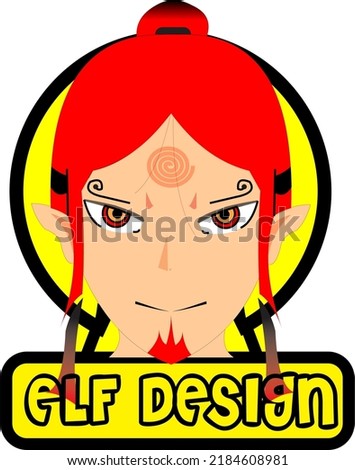 Elf face design logo vector