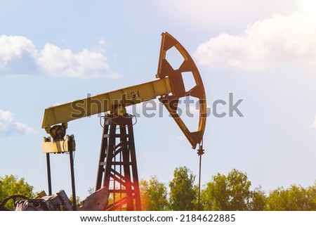 Oil injection. Oil production plant. Gas production. Oilfield site. Drilling rigs for the extraction of fossil fuels and crude oil. global crisis. War on oil and gas prices.