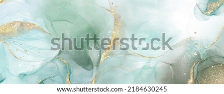 Abstract fluid art with alcohol ink technique painting, and decorated with gold foil glitter splash to look luxurious. Suitable for backgrounds, banners, cards, or wall decoration.